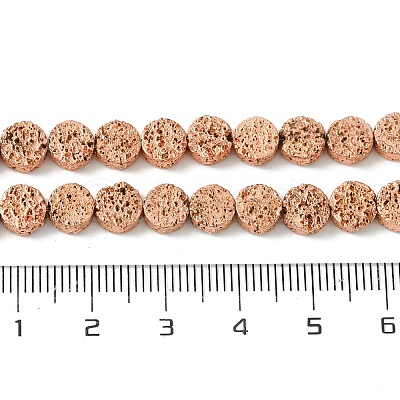 Electroplated Natural Lava Rock Beads Strands G-I360-M01-03-1