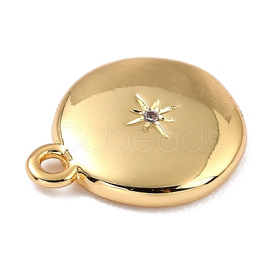 Brass Micro Pave Cubic Zirconia Charms ZIRC-I054-13G-03-1