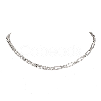 304 Stainless Steel Mixed Link Chain Necklaces NJEW-JN05851-1