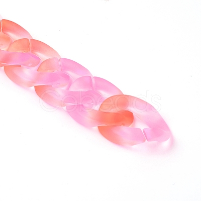 Handmade Transparent Acrylic Curb Chains FIND-WH0070-11D-1
