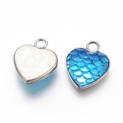 304 Stainless Steel Pendants STAS-F184-B06-1