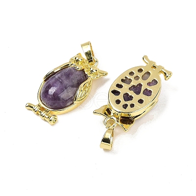 Natural Amethyst Pendant KK-F887-02G-03-1
