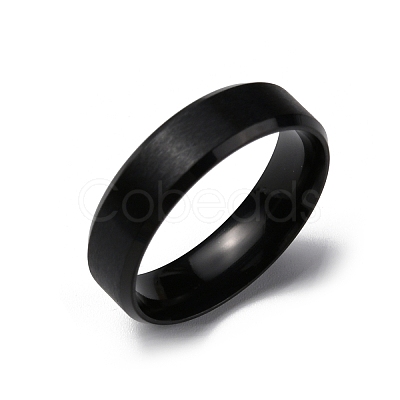 PVD Vacuum Plating Matte Style 304 Stainless Steel Wide Band Finger Rings for Women Men RJEW-WH0009-14D-EB-1