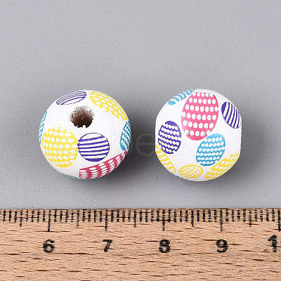 Spray Painted Schima Wood Beads WOOD-T032-37A-1
