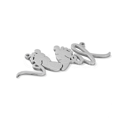 Tarnish Resistant 304 Stainless Steel Connector Charms STAS-G329-01P-1