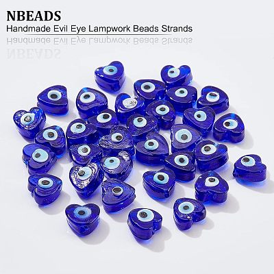 Nbeads Handmade Evil Eye Lampwork Beads Strands LAMP-NB0001-63-1