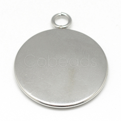 Tarnish Resistant 304 Stainless Steel Pendant Cabochon Settings X-STAS-T008-128-1