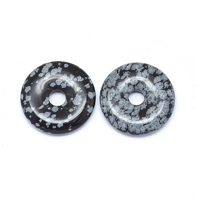 Natural Snowflake Obsidian Pendants G-P415-22A-1