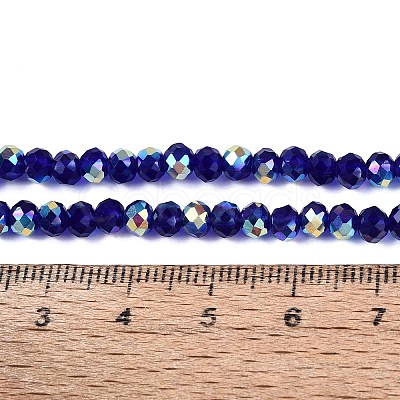 AB Color Plated Transparent Glass Rondelle Beads Strands EGLA-T029-4mm-10R-1