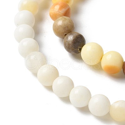 Natural Yellow Jade Beads Strands G-F591-17-6MM-1