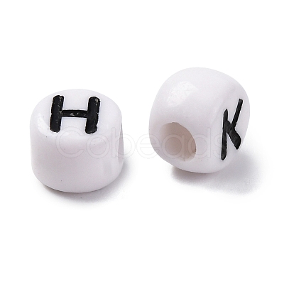 Opaque Acrylic Beads OACR-M020-01B-1