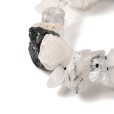 Natural Tourmalinated Quartz Beads Strands G-I283-F15-1