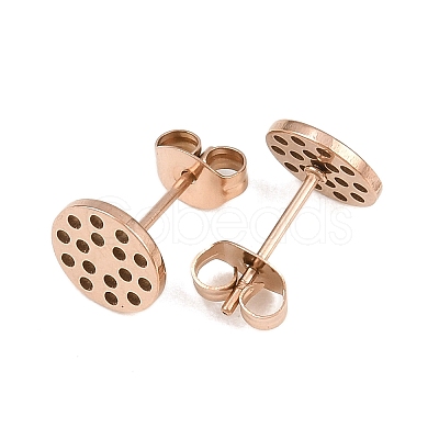 304 Stainless Steel Stud Earring Findings Ion Plating(IP) STAS-P434-06B-RG-1