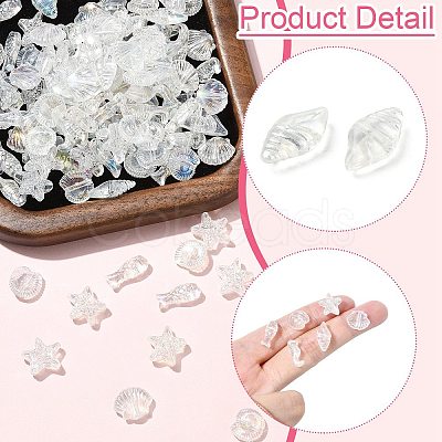 Electroplate Ocean Series Acrylic Beads OACR-CJC0020-02-1