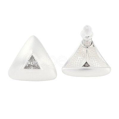 Triangle Brass Drawbench Stud Earring EJEW-L288-007S-1