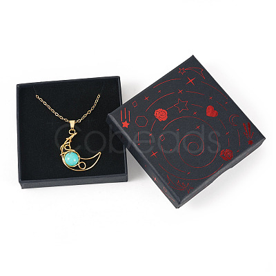 10Pcs Hot Stamping Planet Cardboard Jewelry Packaging Boxes CON-TA0001-44C-1