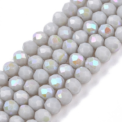 Electroplate Opaque Solid Color Glass Beads Strands EGLA-A044-P3mm-L19-1