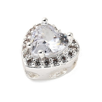 Brass Micro Pave Cubic Zirconia Beads KK-D408-11S-03A-1