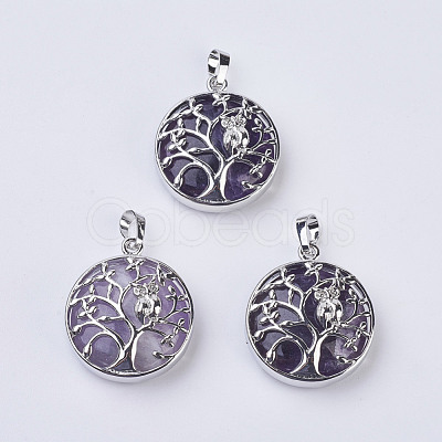 Natural Amethyst Pendants G-K234-E14-1