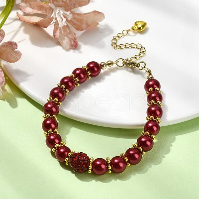 Glass Imitation Pearl Beaded Bracelets for Women BJEW-JB10034-04-1