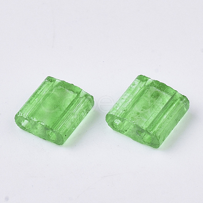2-Hole Baking Paint Transparent Glass Seed Beads SEED-S023-32C-05-1