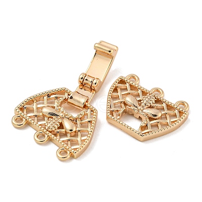 Brass Fold Over Clasps KK-N254-117G-02-1