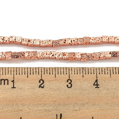 Electroplated Natural Lava Rock Beads Strands G-I360-Z01-1