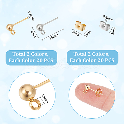 304 Stainless Steel Stud Earring Findings STAS-UN0015-39-1