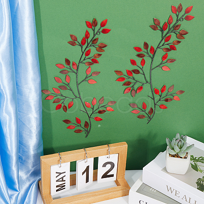 Iron Leaves Branch Wall Decorations AJEW-WH0513-30B-1