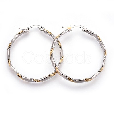 304 Stainless Steel Hoop Earrings EJEW-P173-09GP-1