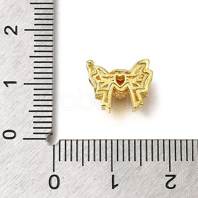 Rack Plating Brass Micro Pave Cubic Zirconia Beads KK-F883-03G-1
