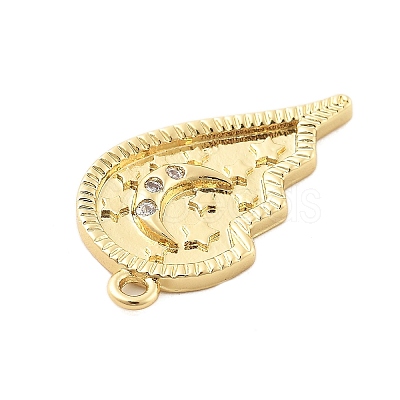 Brass Micro Pave Cubic Zirconia Pendants KK-L228-25B-G-1