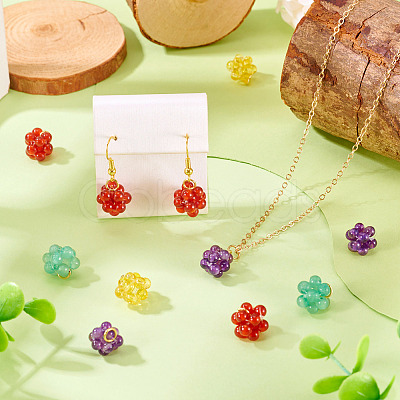 8Pcs 4 Style Glass Pendants PALLOY-TA00218-1