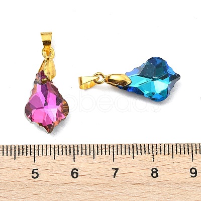 AB Color Plated Electroplate Glass Pendants PALLOY-JF05303-02-1