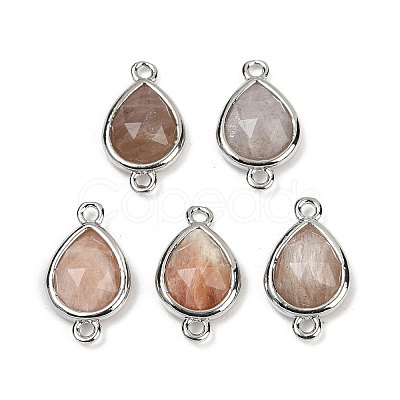 Natural Mixed Gemstone Faceted Connector Charms G-L514-048G-1