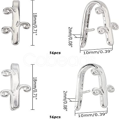 32Pcs 2 Style Brass Snap On Bails KK-FH0001-88-1
