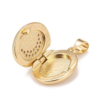 Brass Micro Pave Cubic Zirconia Locket Pendants KK-A161-40A-G-1