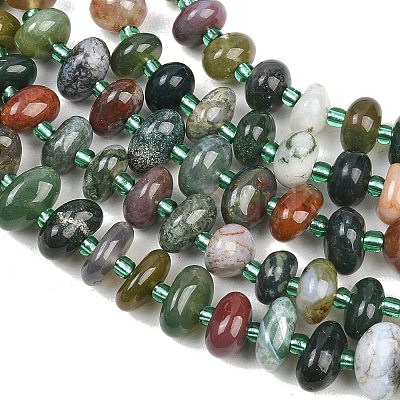 Natural Indian Agate Beads Strands G-RM250109-A15-1