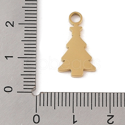 Christmas Theme Ion Plating(IP) 304 Stainless Steel Enamel Charms STAS-Z083-08G-03-1