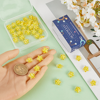 50Pcs Glass Beads LAMP-SC0001-39-1