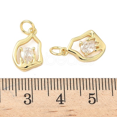 Brass Micro Pave Cubic Zirconia Pendants KK-Z120-12G-1