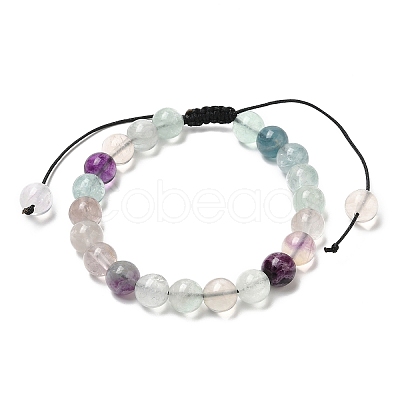 Natural Fluorite Beaded Bracelets BJEW-K228-03-1