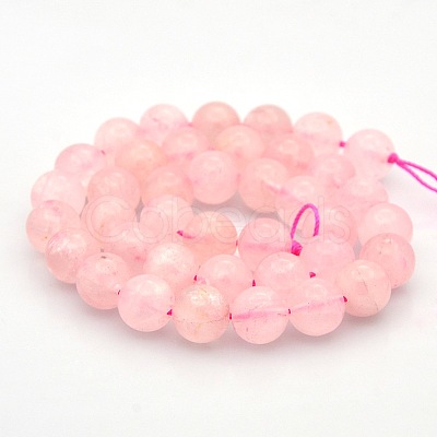 Round Natural Rose Quartz Beads Strands G-N0120-07-10mm-1