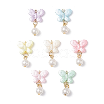 Opaque Acrylic Butterfly Pendants PALLOY-JF04289-02-1