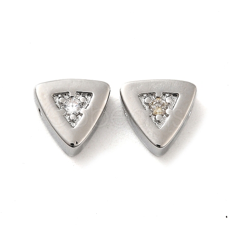 Real Platinum Plated Brass Micro Pave Cubic Zirconia Beads KK-H455-08P-01-1