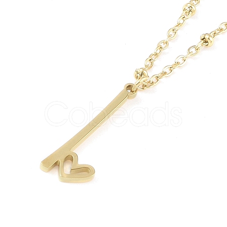 304 Stainless Steel Pendant Necklaces NJEW-H029-02G-I-1