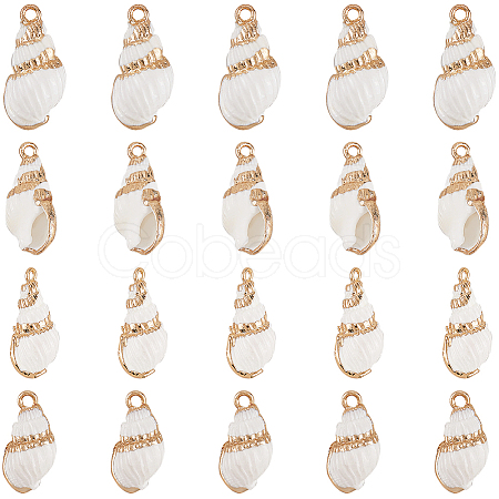 30Pcs Electroplated Spiral Shell Pendants SSHEL-SC0001-29A-1