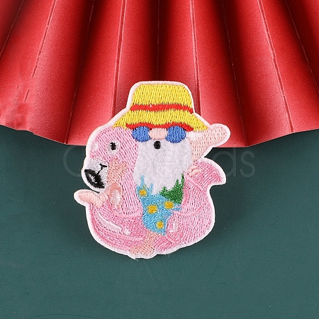 Christmas Santa Claus Computerized Embroidery Cloth Self Adhesive Patches XMAS-PW0001-097K-1