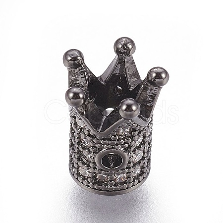 Brass Micro Pave Cubic Zirconia Beads ZIRC-F088-029B-1