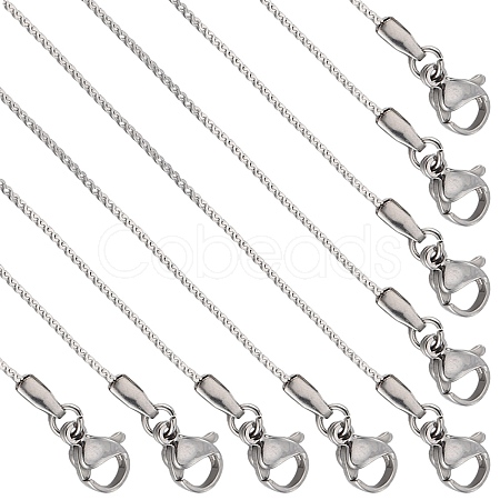 12Pcs 304 Stainless Steel Serpentine Chain Necklaces Set for Men Women NJEW-SC0001-26-1